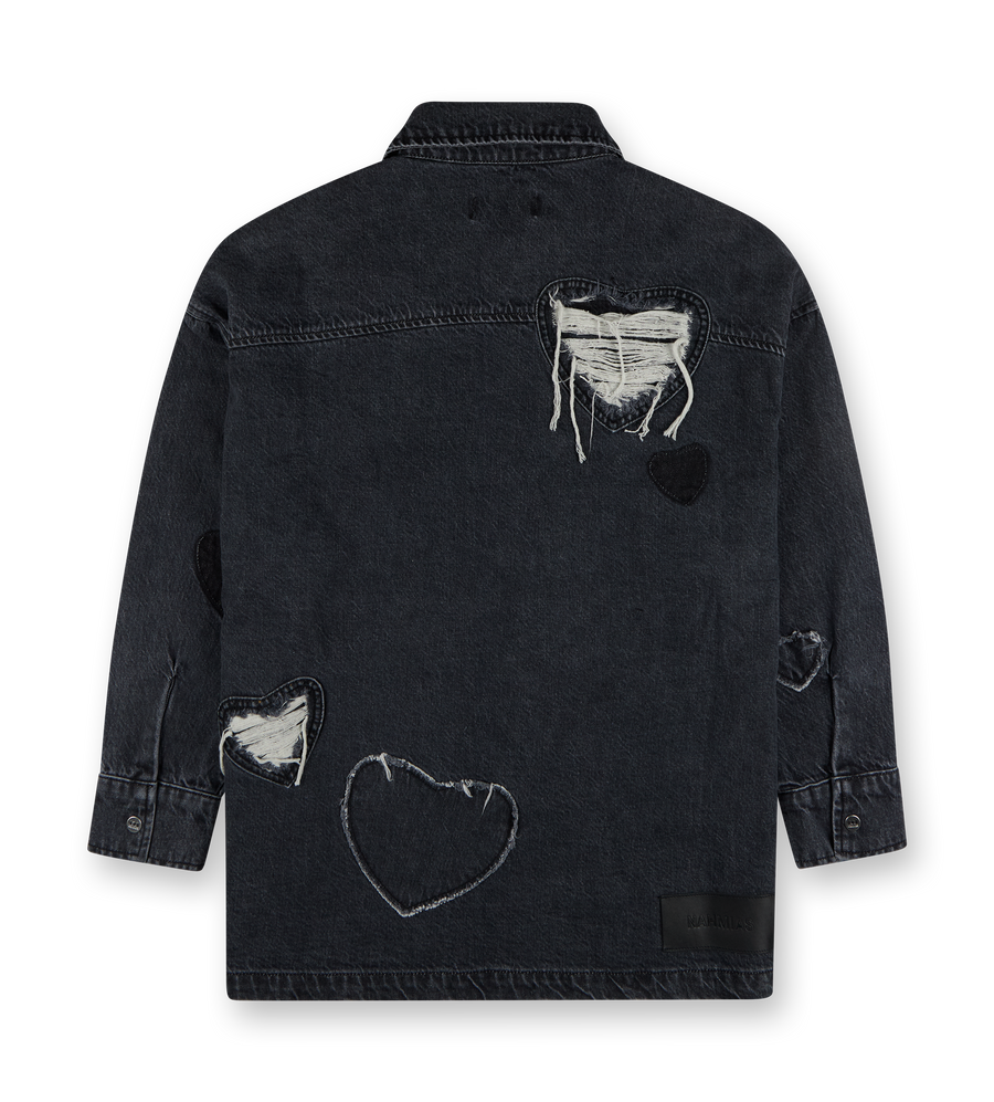 Heart Patchwork Shirt Black