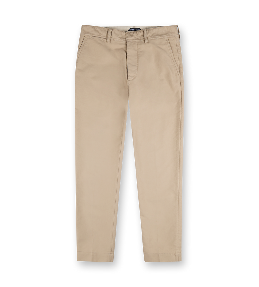 Cotton Satin Pants Sand