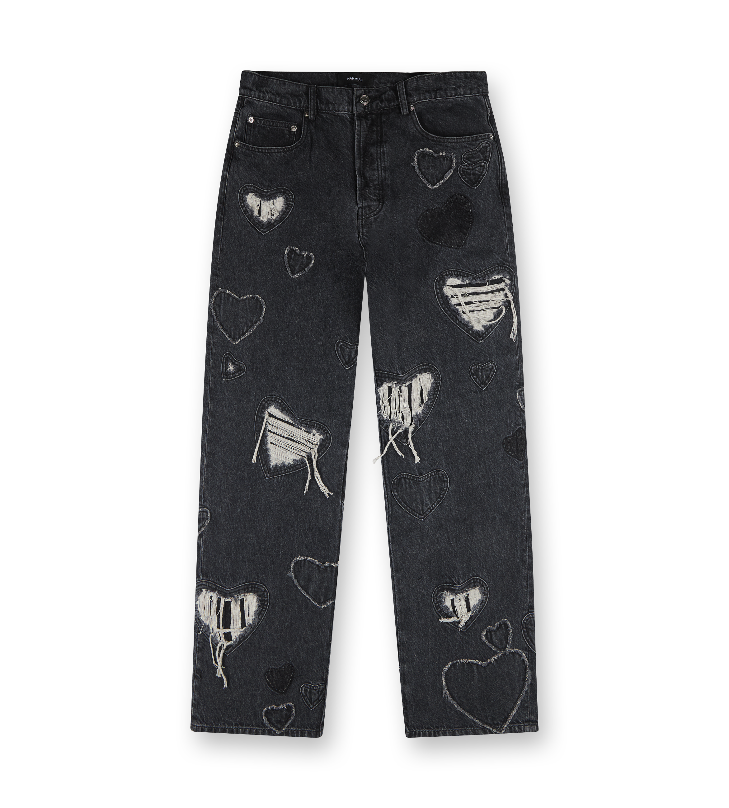 Heart Patchwork Jeans Black