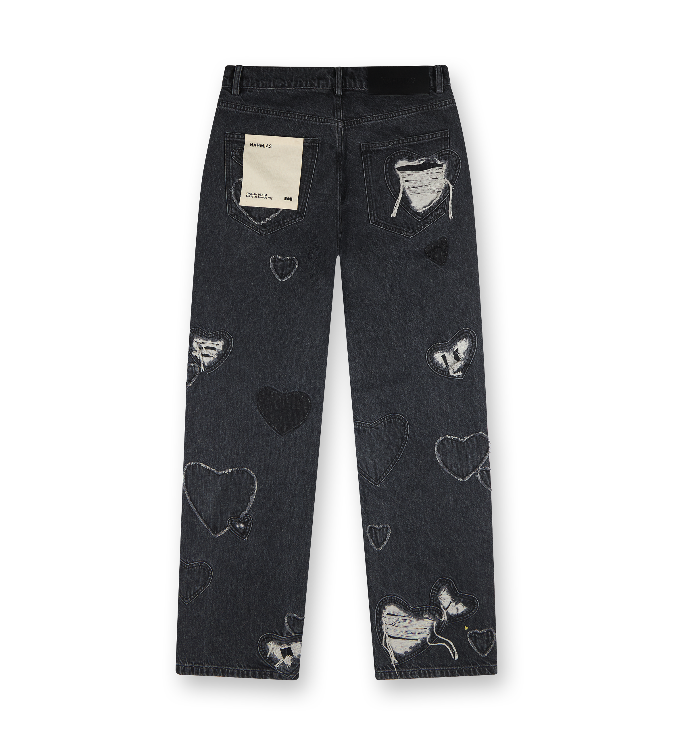 Heart Patchwork Jeans Black