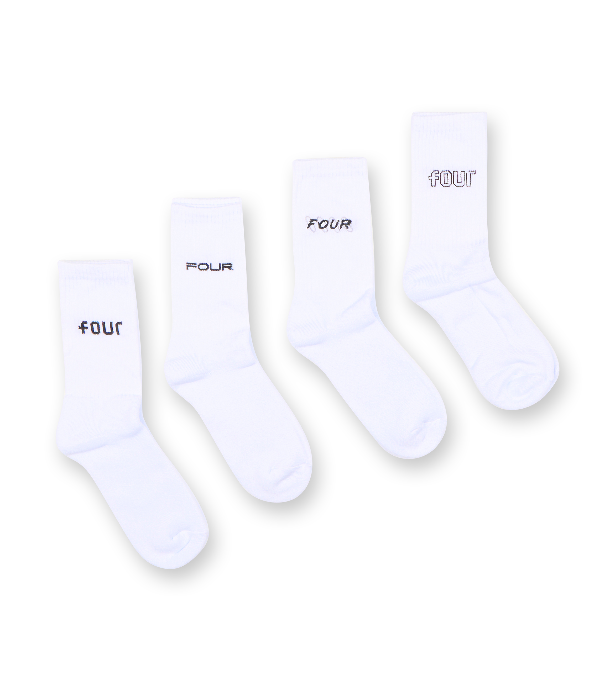 4 Pack Socks - White