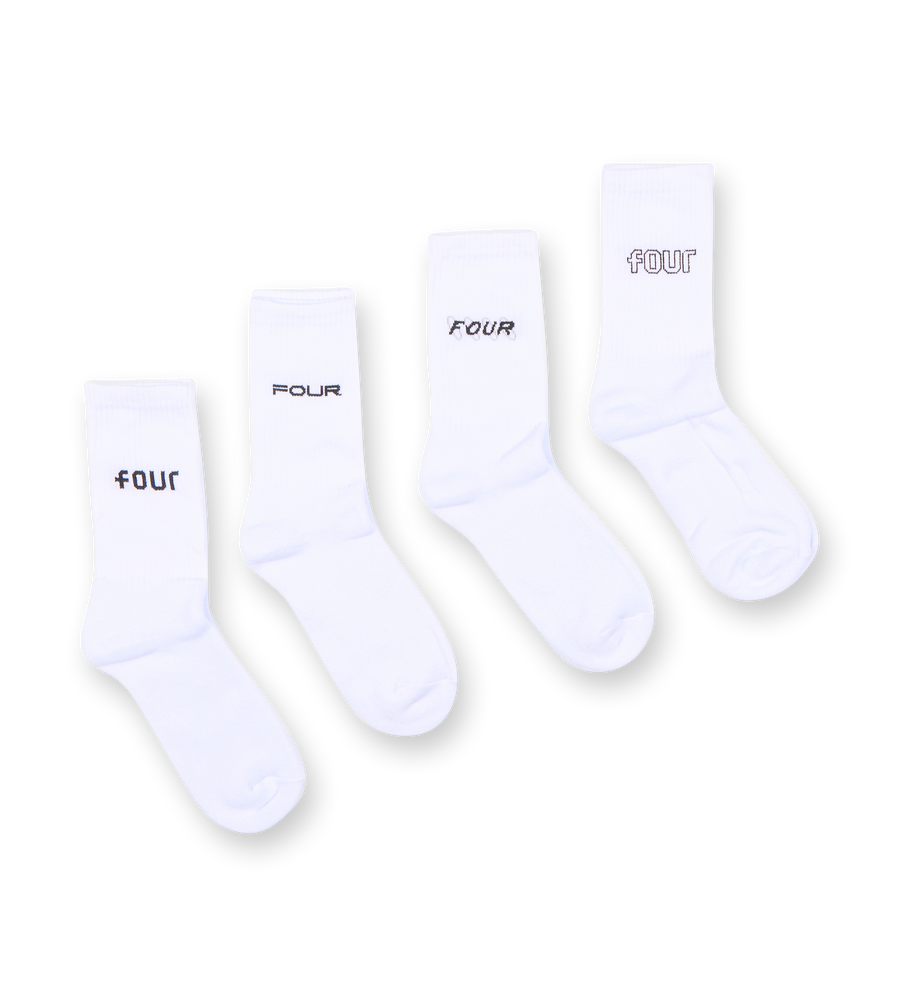 4 Pack Socks - White