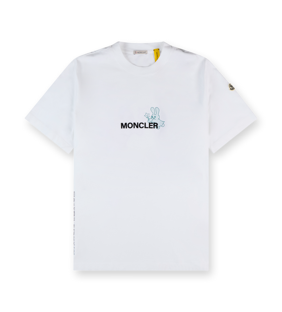 Moncler x FRGMT Cartoon Logo Cotton T-Shirt White