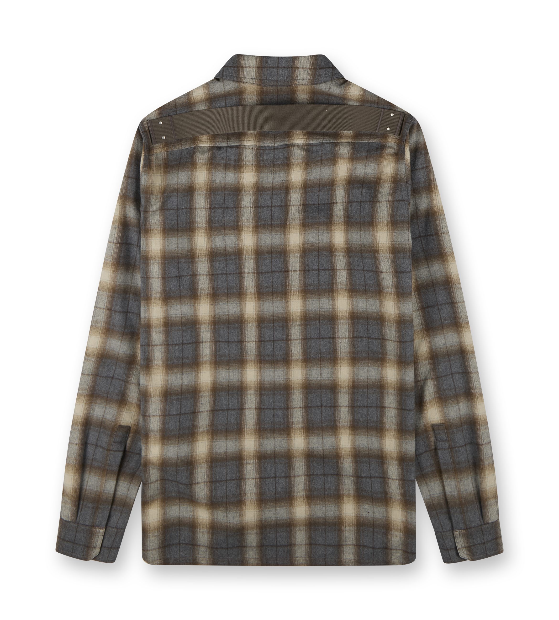 Woven Flannel Outershirt Shirt Grey Plaid