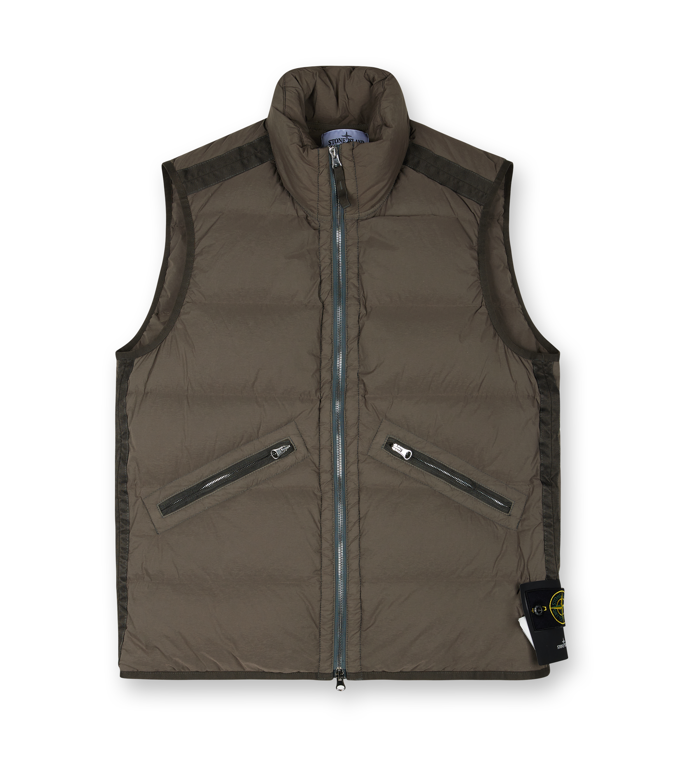 Logo-Appliquéd Webbing-Trimmed Quilted Shell Down Gilet