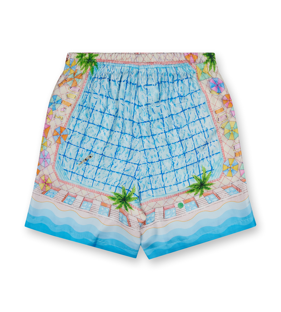 Le Plongeon Silk Shorts Blue