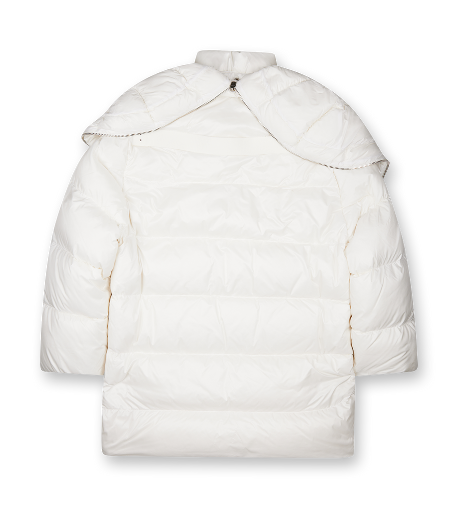 Moncler x Rick Owens Cyclopic Hooded Long Down Jacket Milk