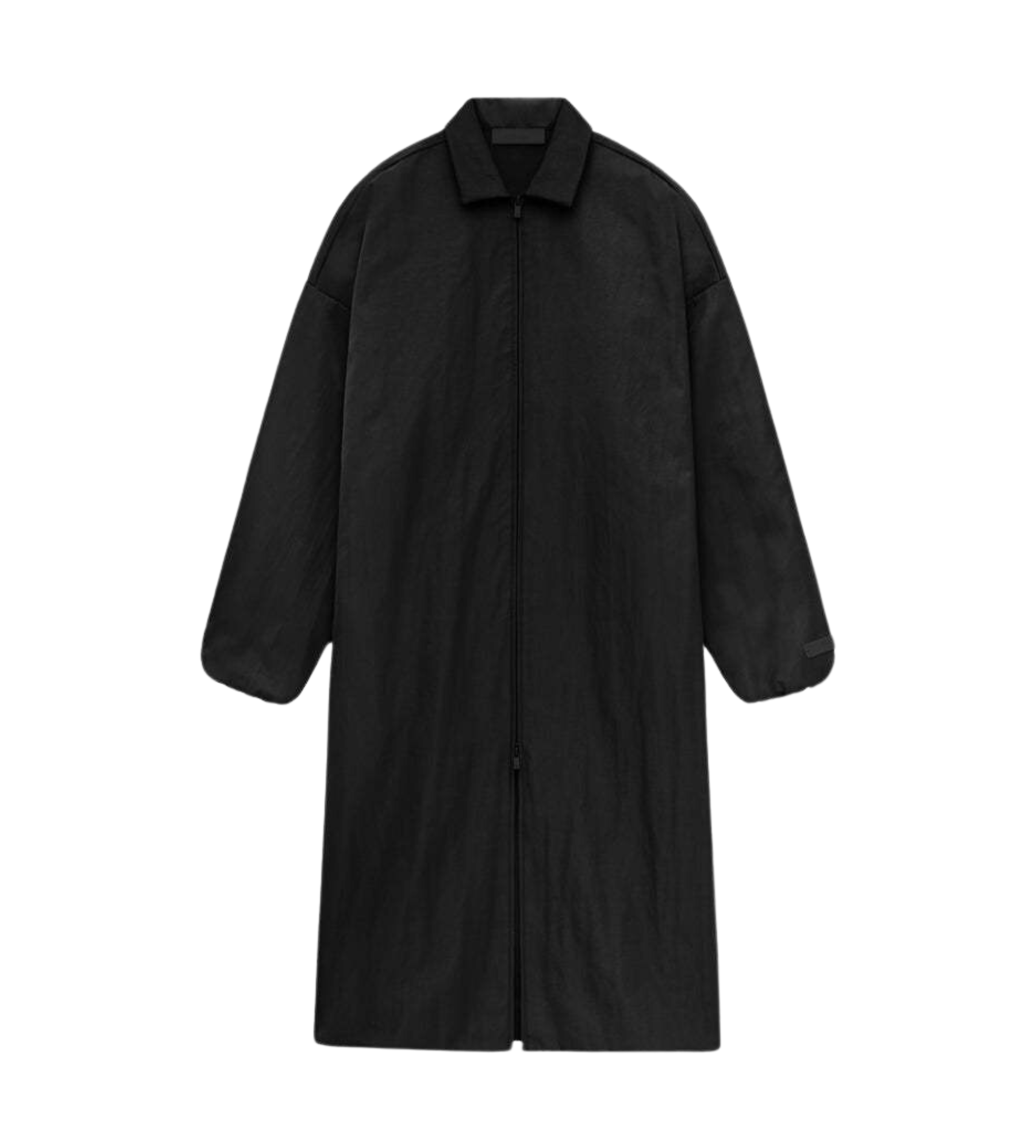 Textured Nylon Trench Black