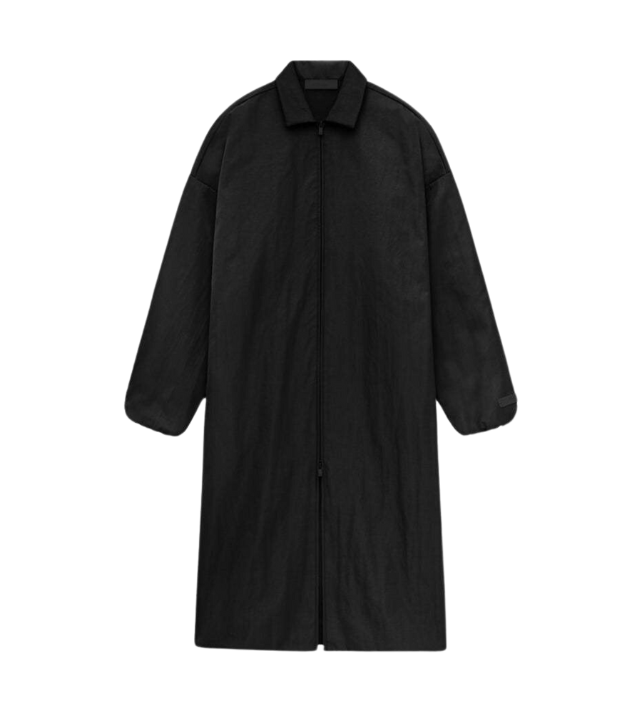 Textured Nylon Trench Black