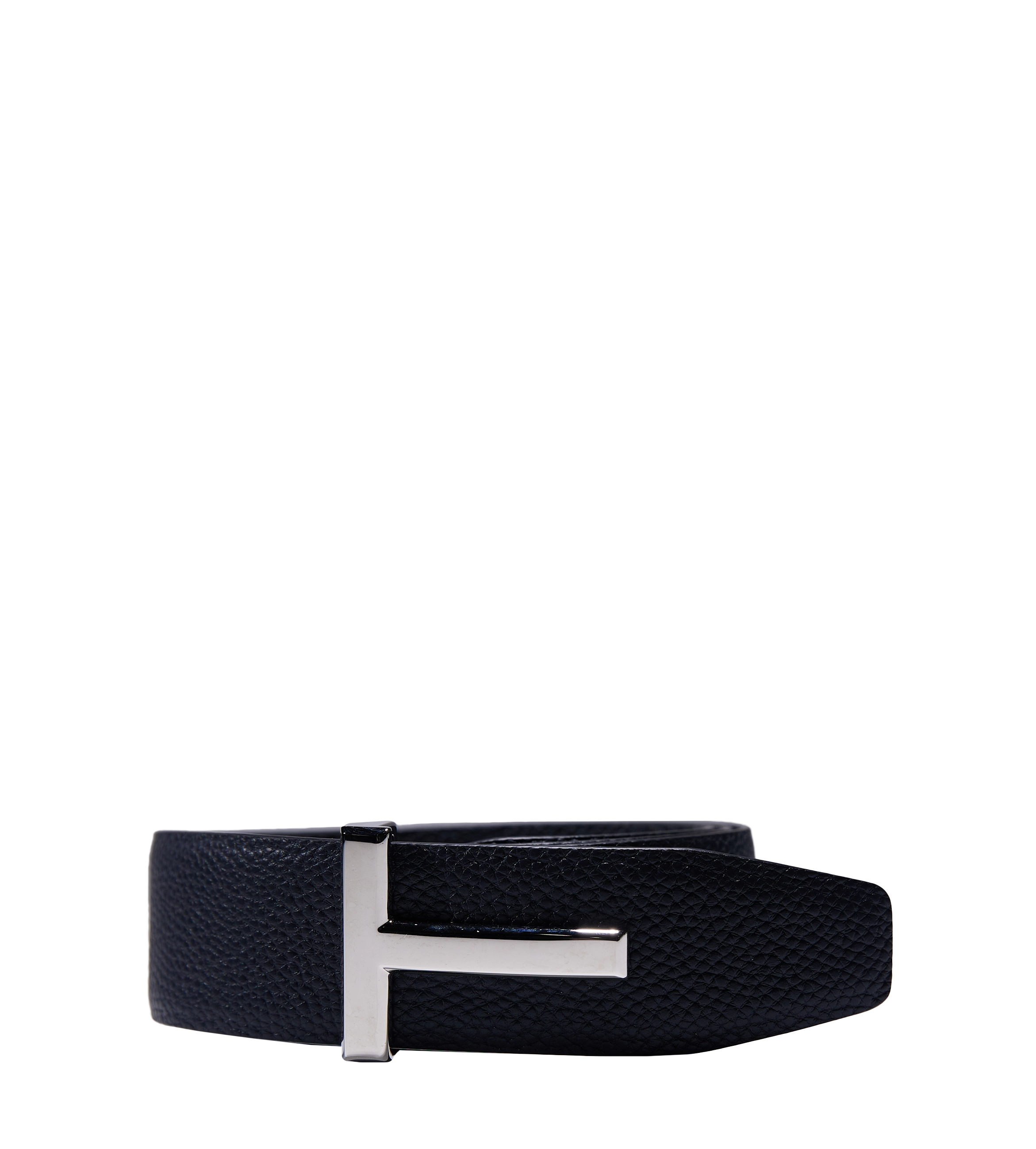 Soft Grain Leather T Icon Belt Dark Navy