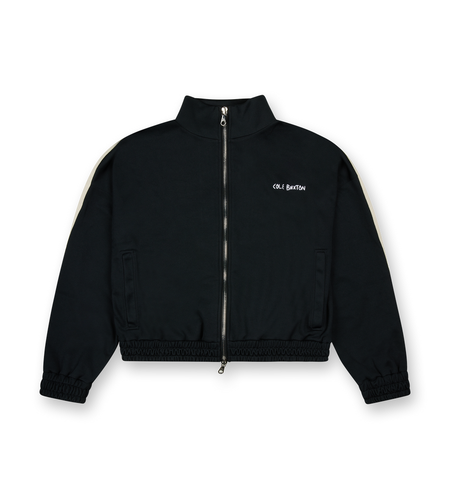 Hand Embroidery Track Jacket Vintage Black