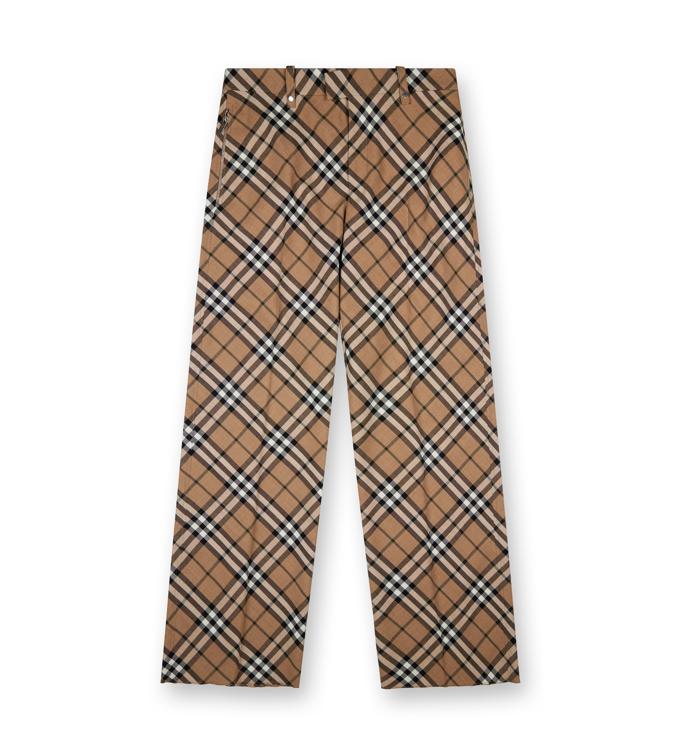 Check Wool Blend Tailored Trousers Linden