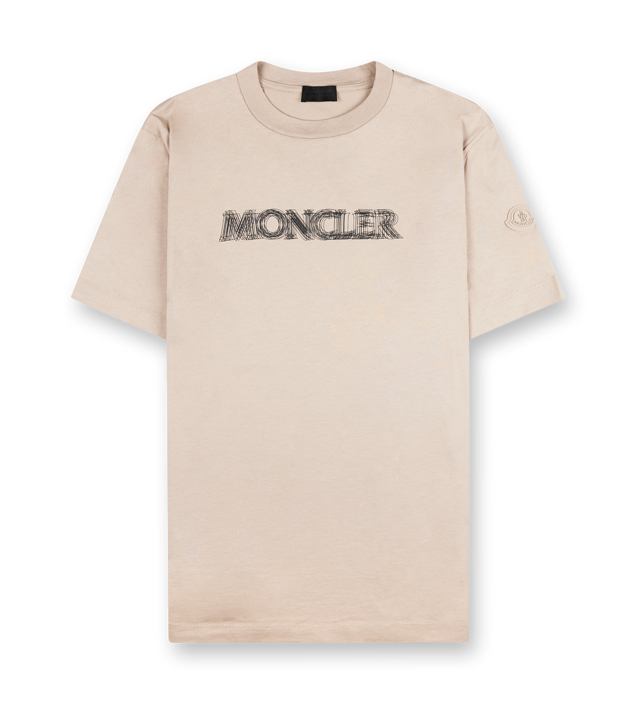 Fluted Logo T-shirt Light Beige