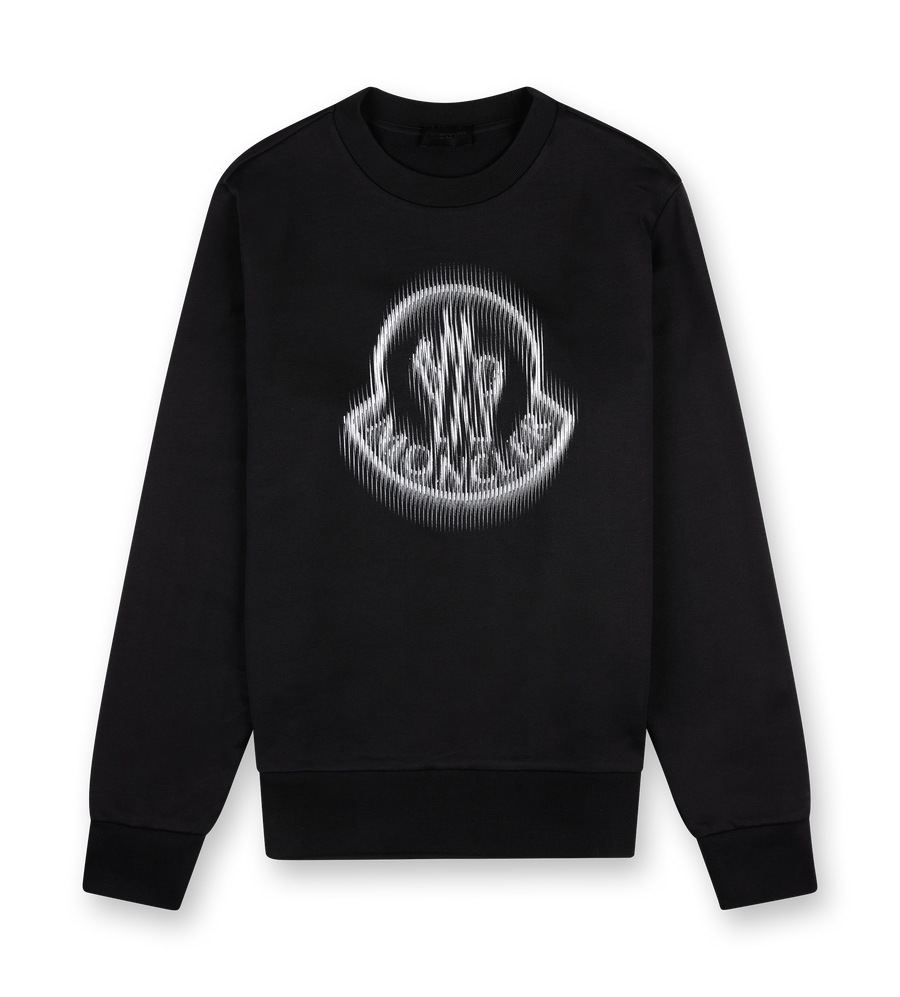 Logo Print Cotton Sweatshirt Black