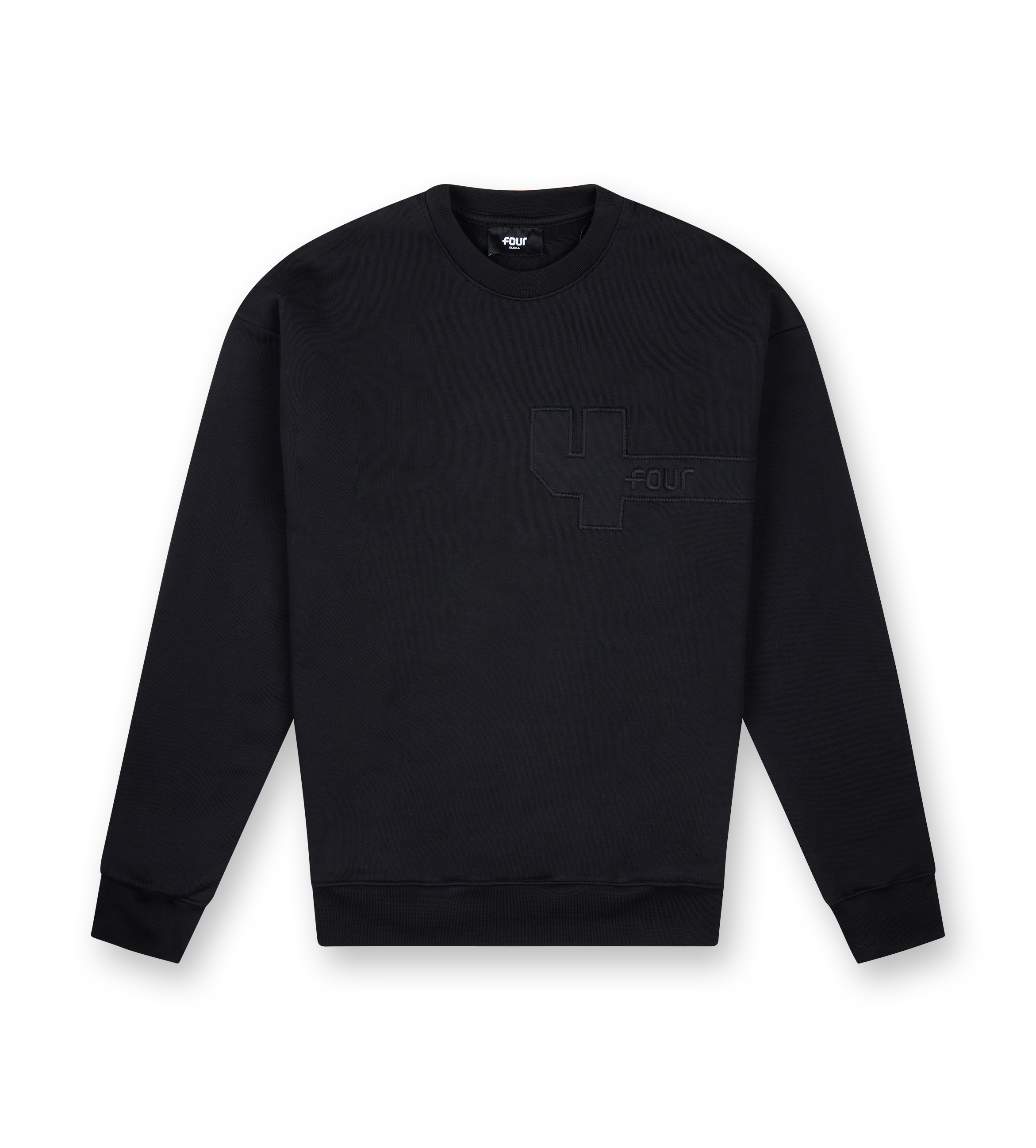 4 Patch Regular Crewneck Black