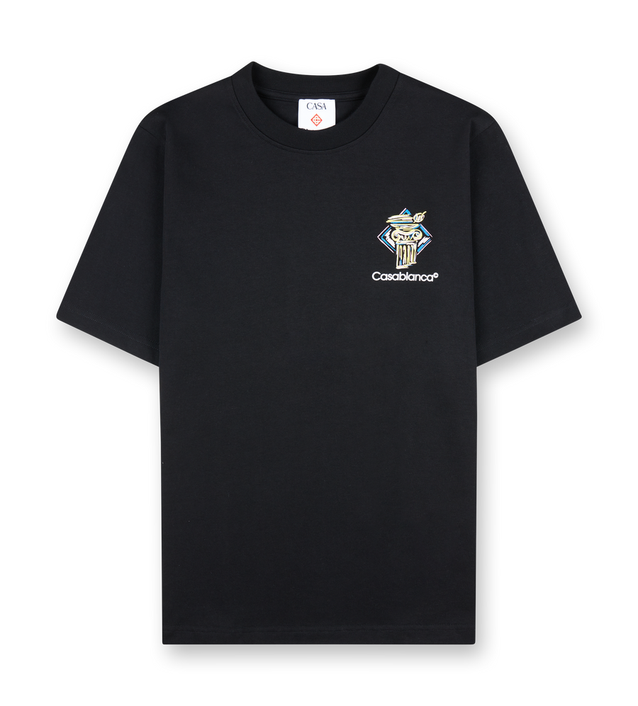 Diamond Column Printed T-shirt Black