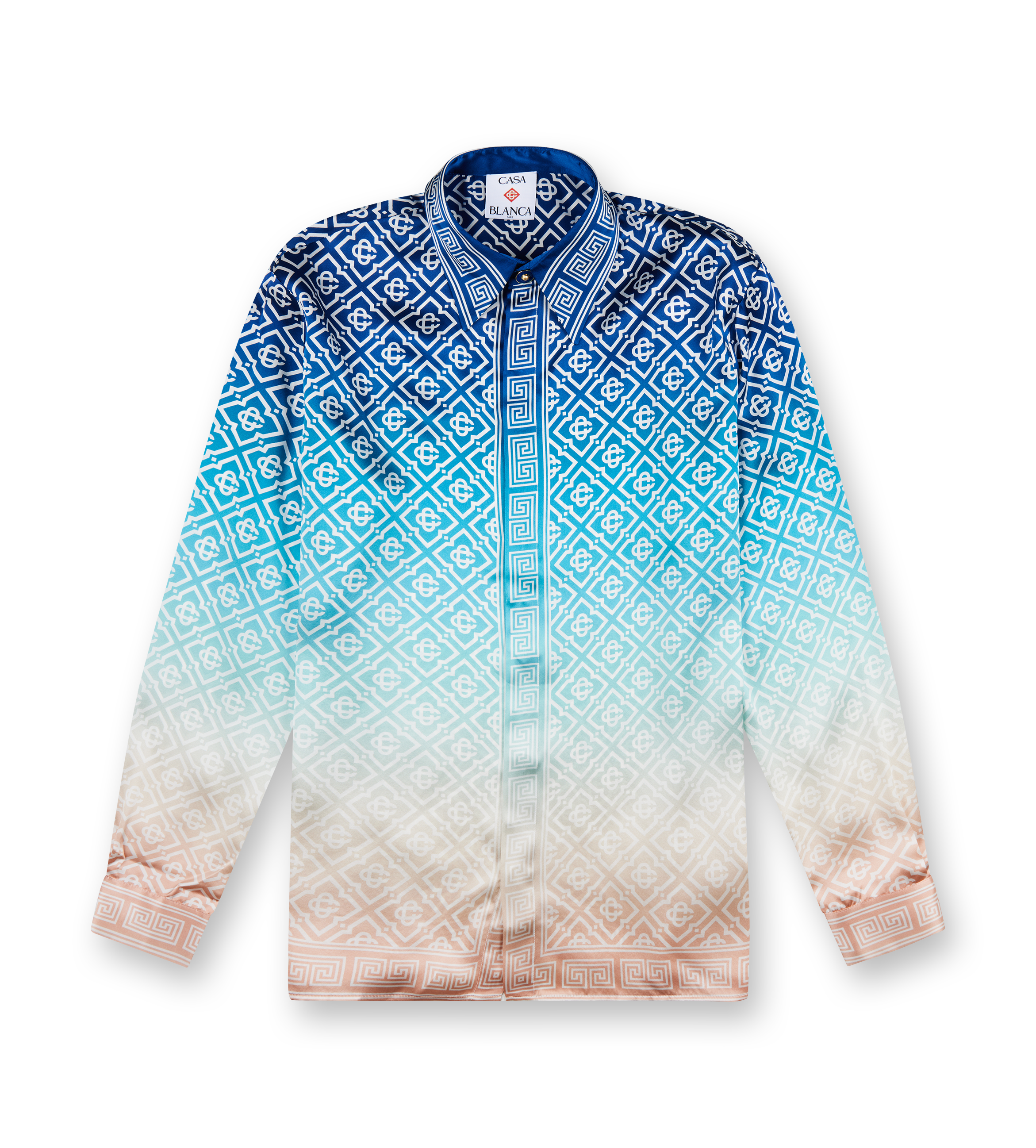 Jacquard Gradient Silk Shirt Multicolor