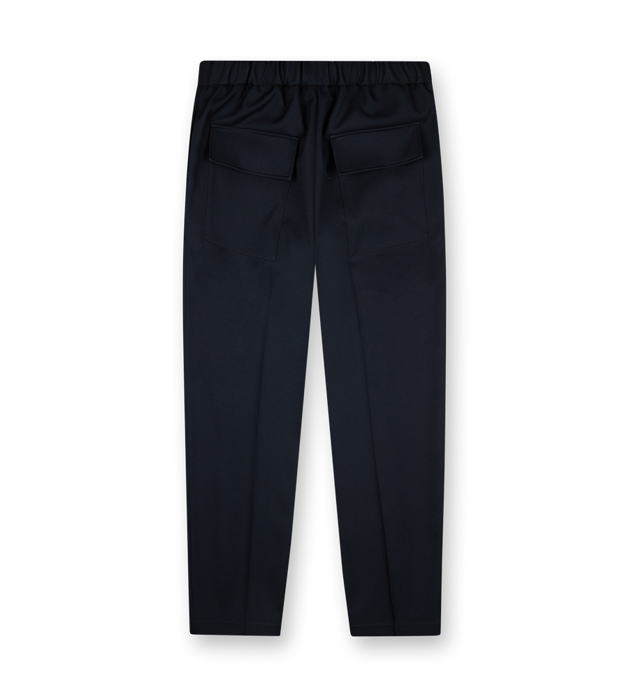 Elastic Trousers With Pocket Midnight Blue