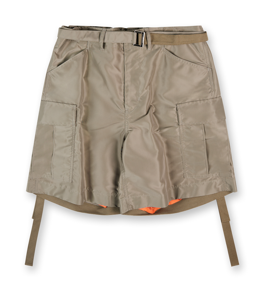 Nylon Twill Shorts Taupe