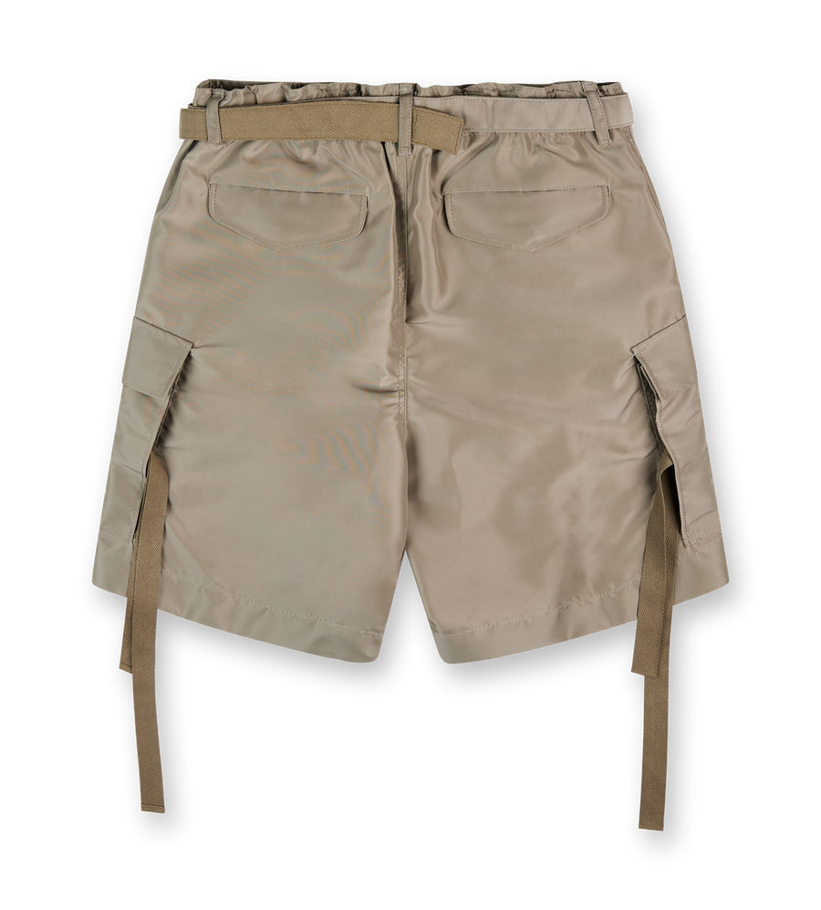 Nylon Twill Shorts Taupe