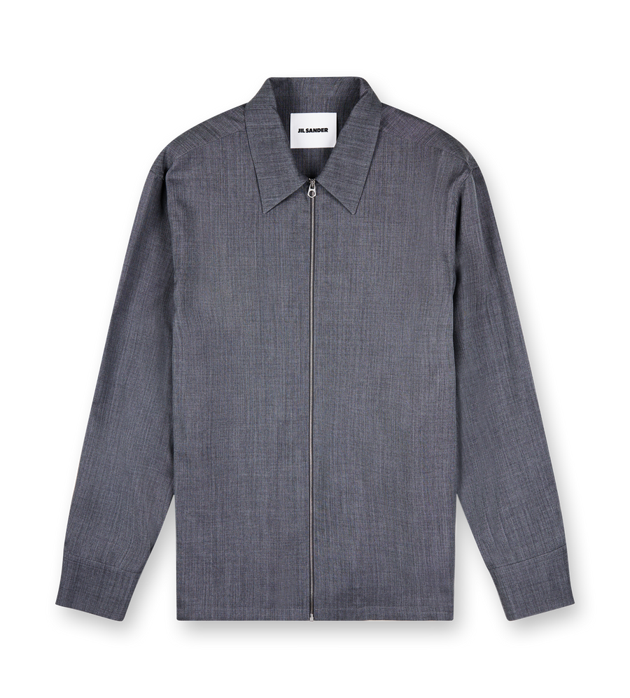 Zip-Up Shirt Grey