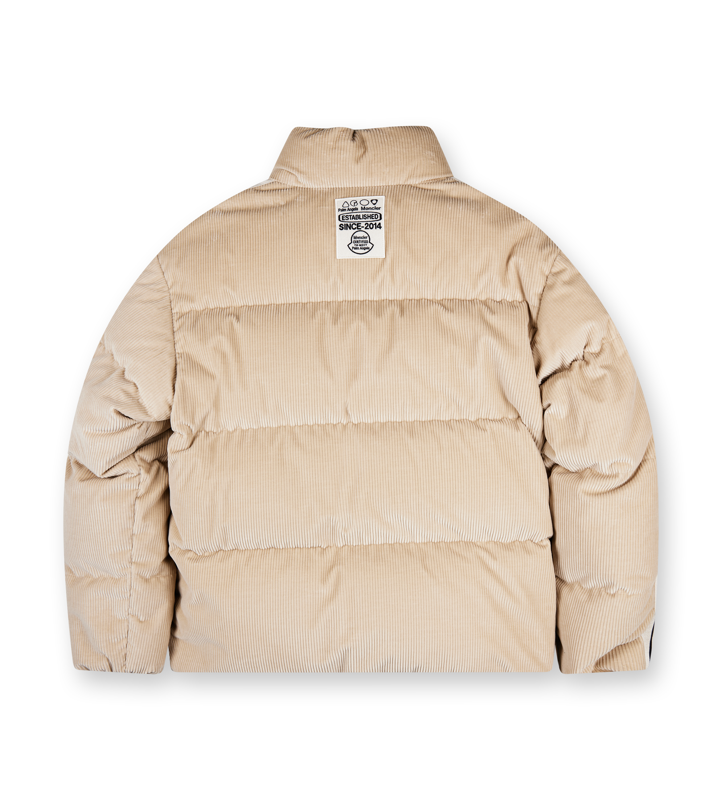 Moncler x Palm Angels Abrolhos Corduroy Short Down Jacket Beige