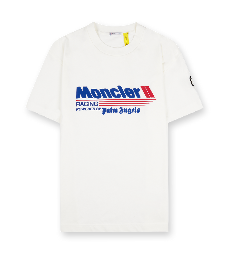 Moncler x Palm Angels Racing Logo Cotton T-shirt White