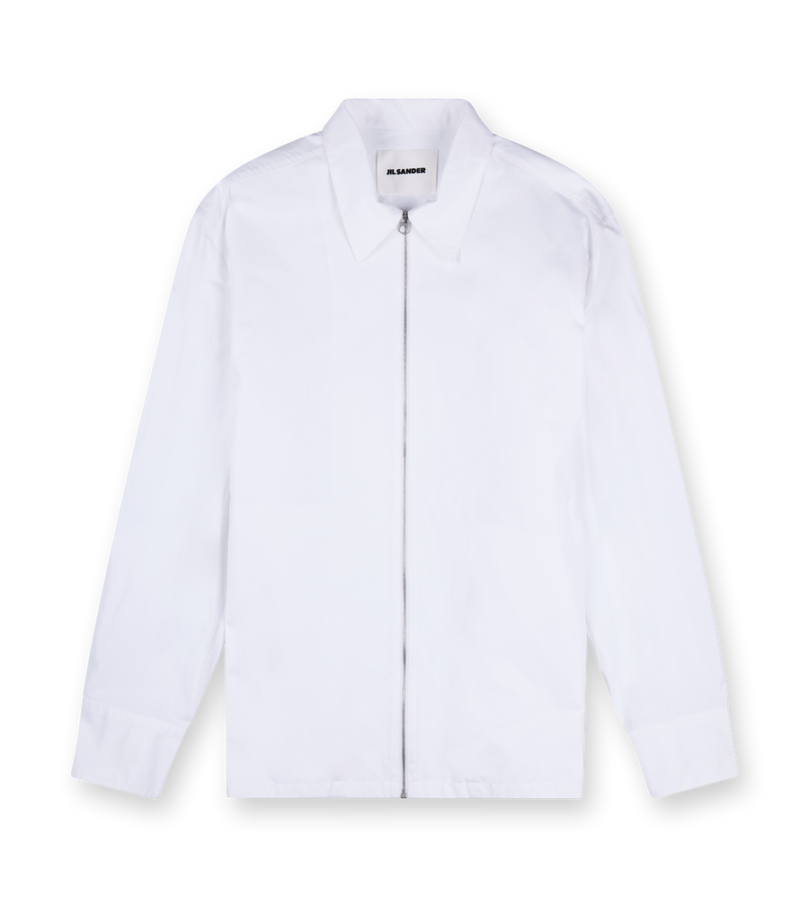 Cotton Zip-Up Shirt White