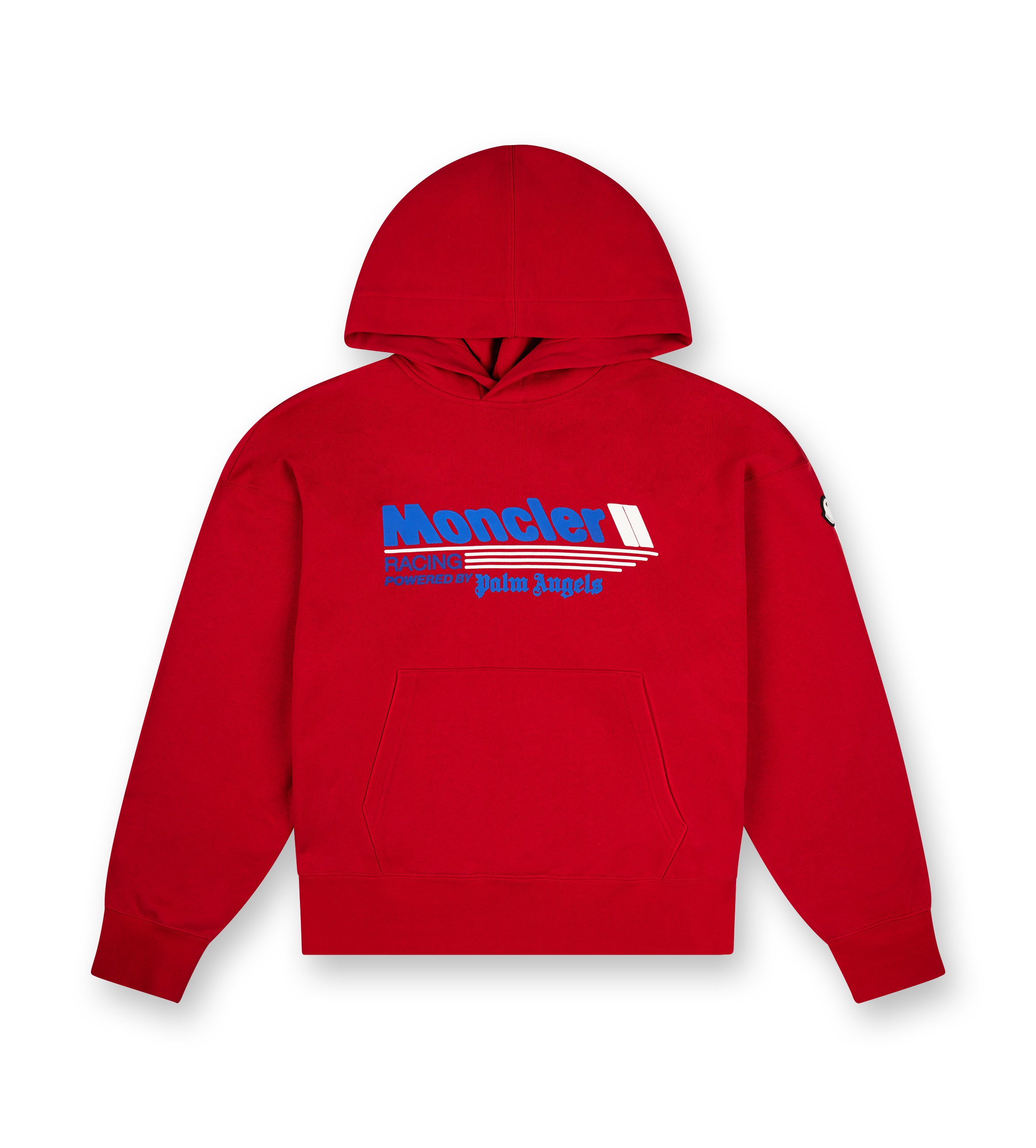 Moncler x Palm Angels Racing Logo Cotton Hoodie Red