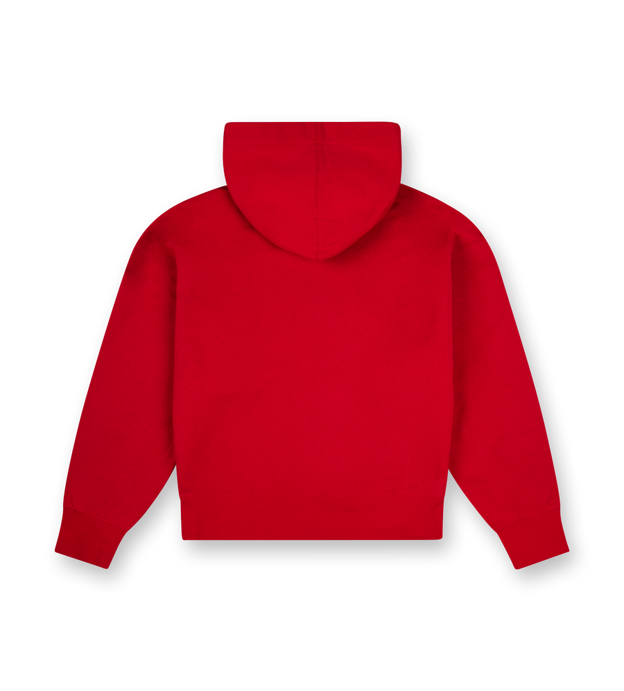 Moncler x Palm Angels Racing Logo Cotton Hoodie Red