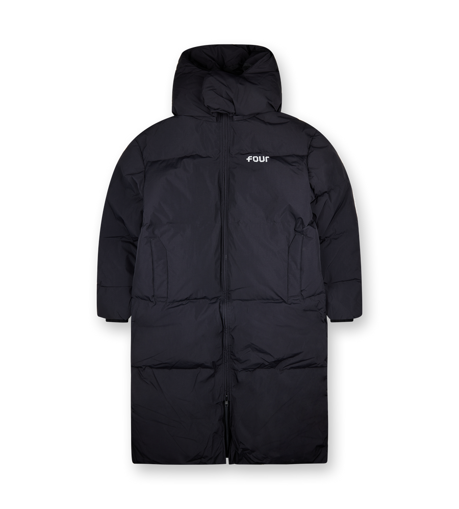 Long Logo Puffer Jacket Black