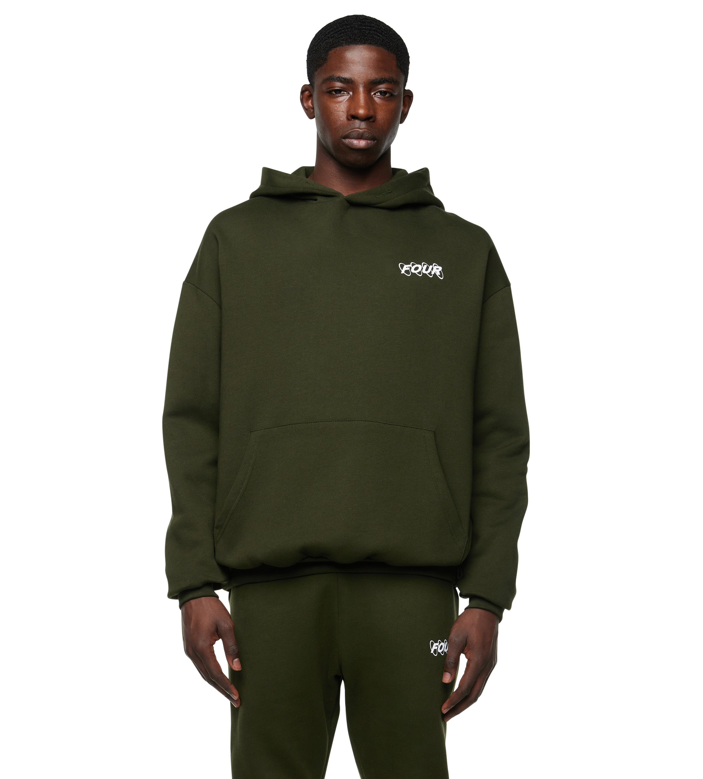 Circles Logo Hoodie Army Green