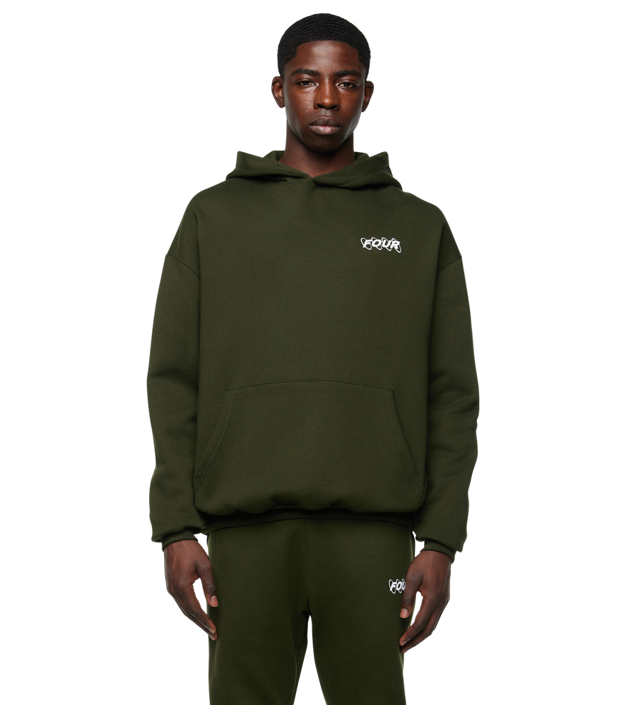 Circles Logo Hoodie Army Green