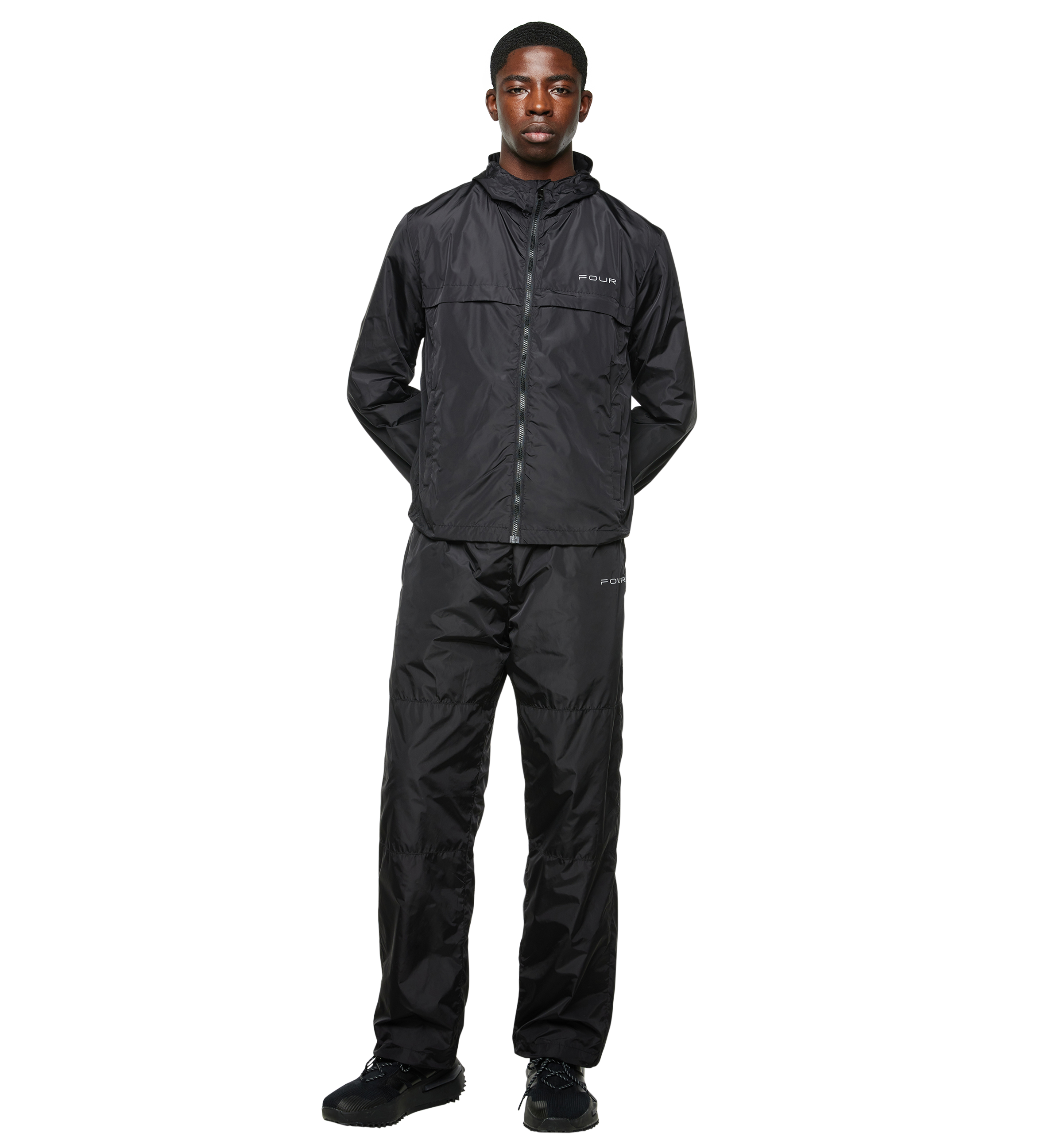 Sport Windbreaker Nylon Pants Black