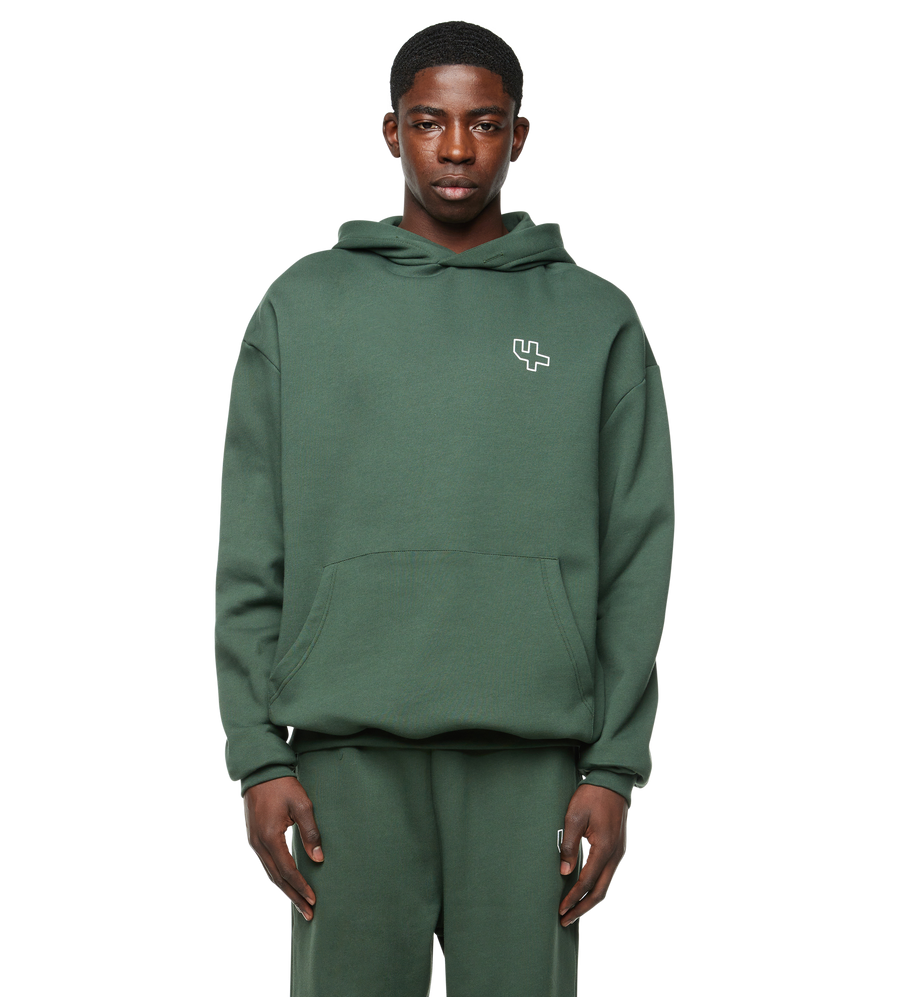 Outline Logo Hoodie Deep Forest