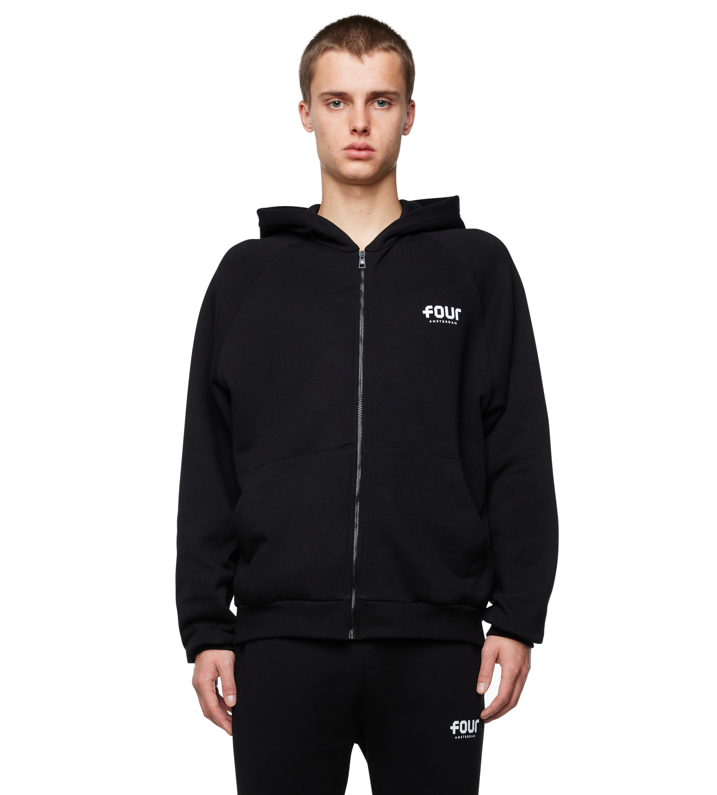 Logo Zip Up Vest Black