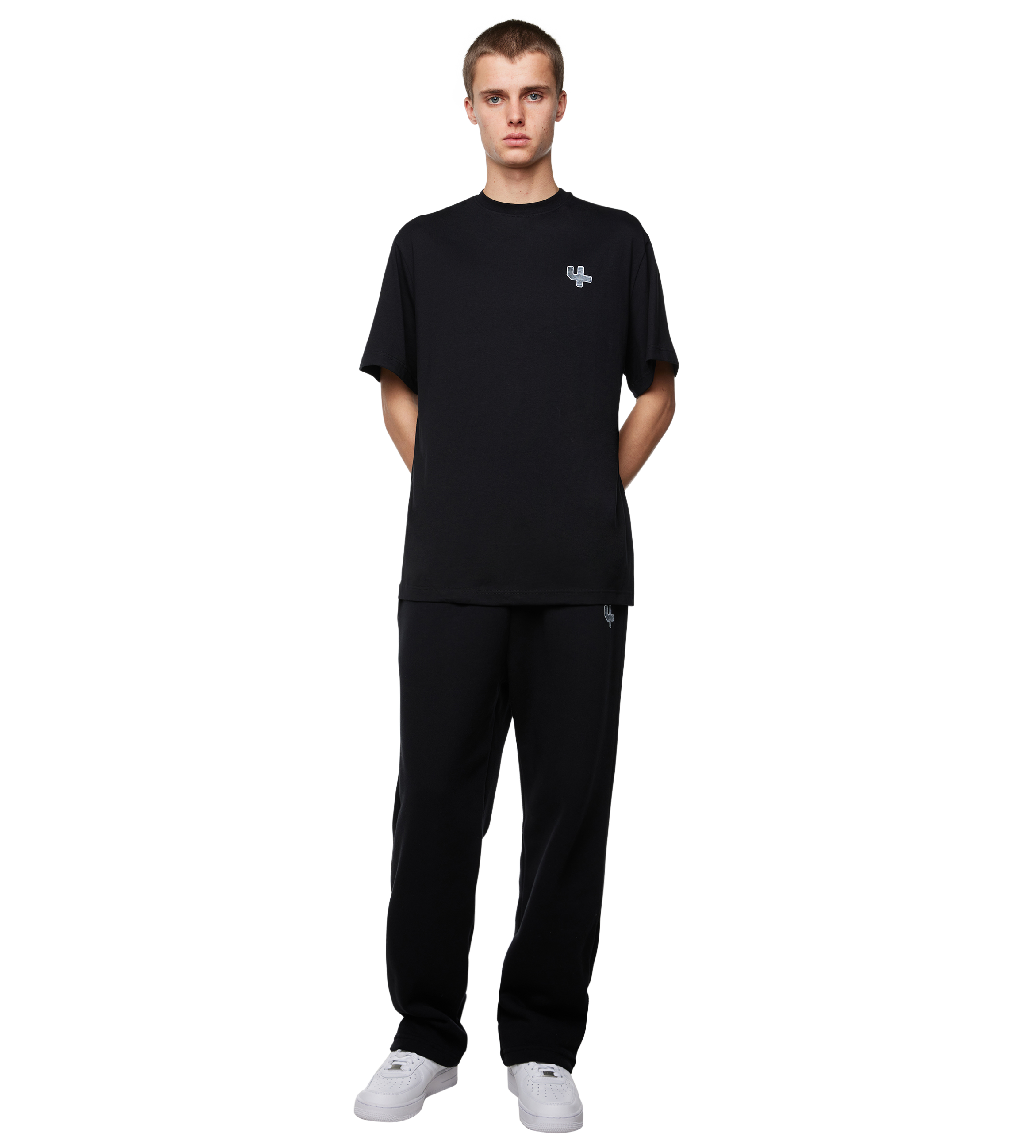 Outline Logo Straight Leg Pants Black