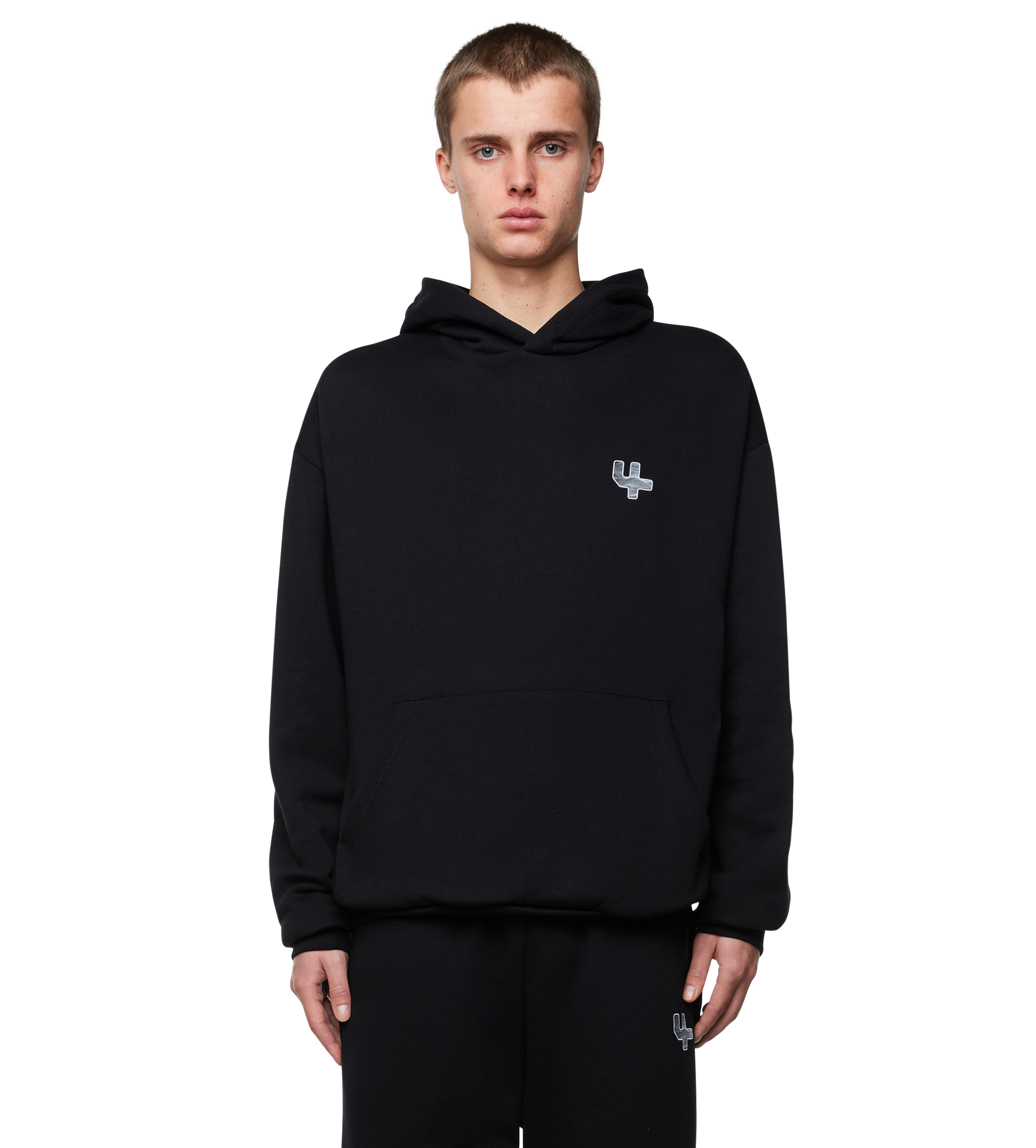 Outline Logo Hoodie Black