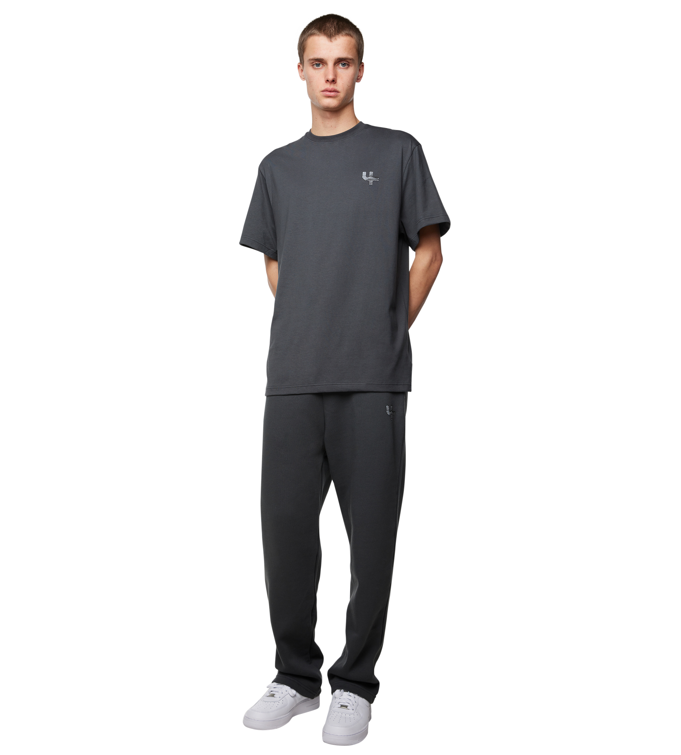 Outline Logo Straight Leg Pants Black Sand