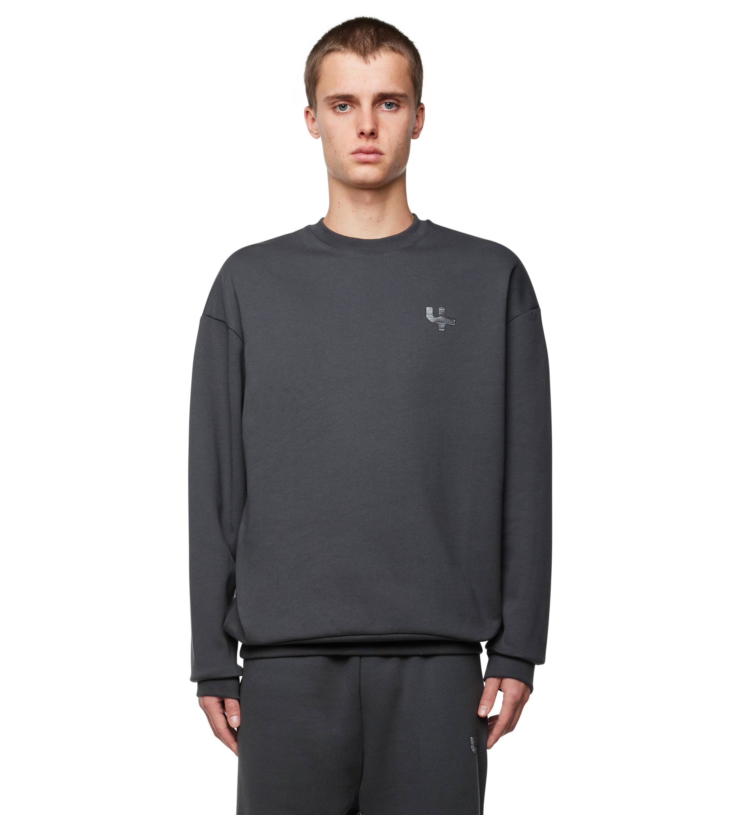 Outline Logo Crewneck Black Sand