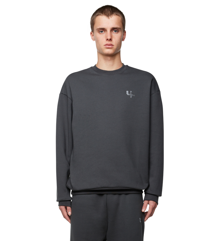 Outline Logo Crewneck Black Sand