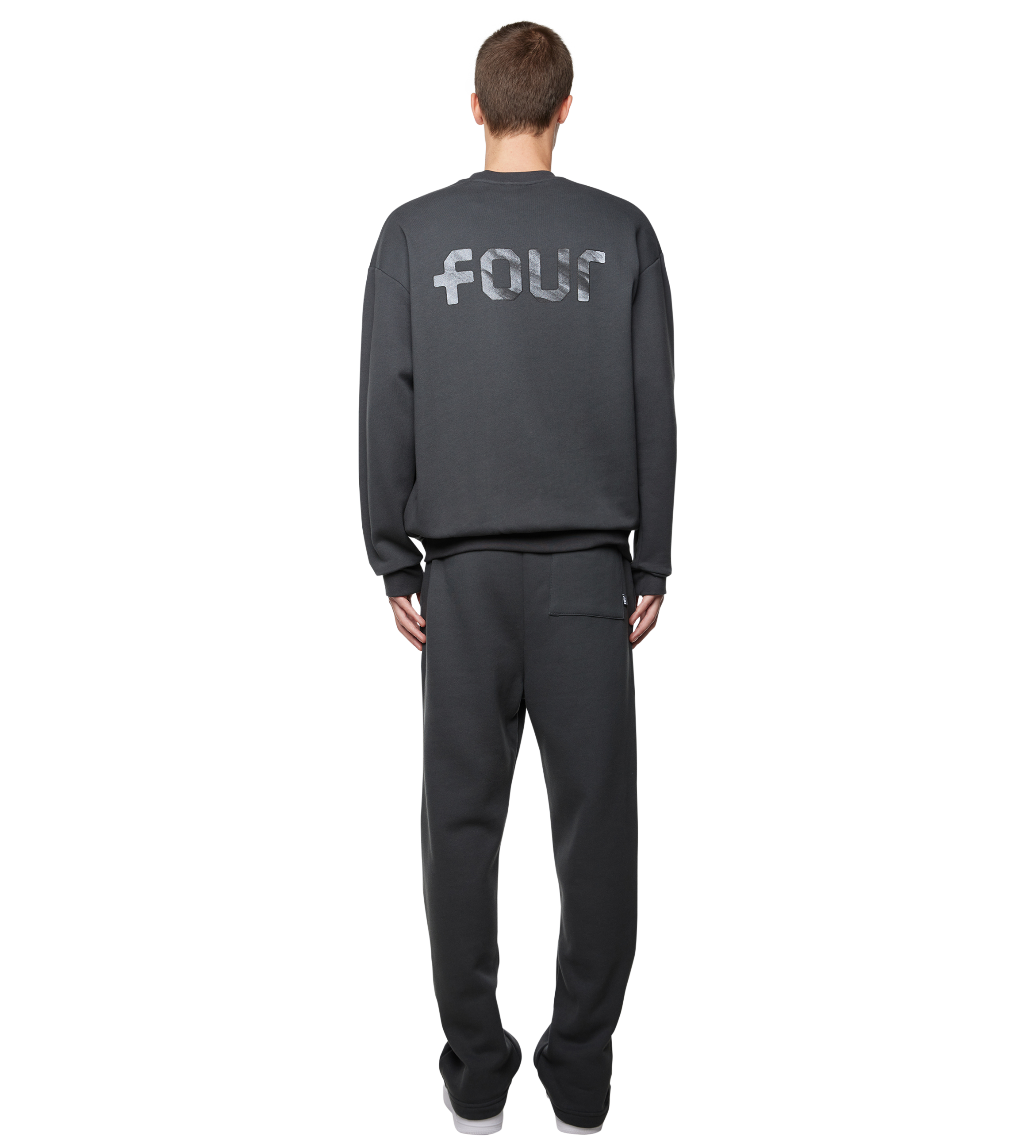 Outline Logo Crewneck Black Sand