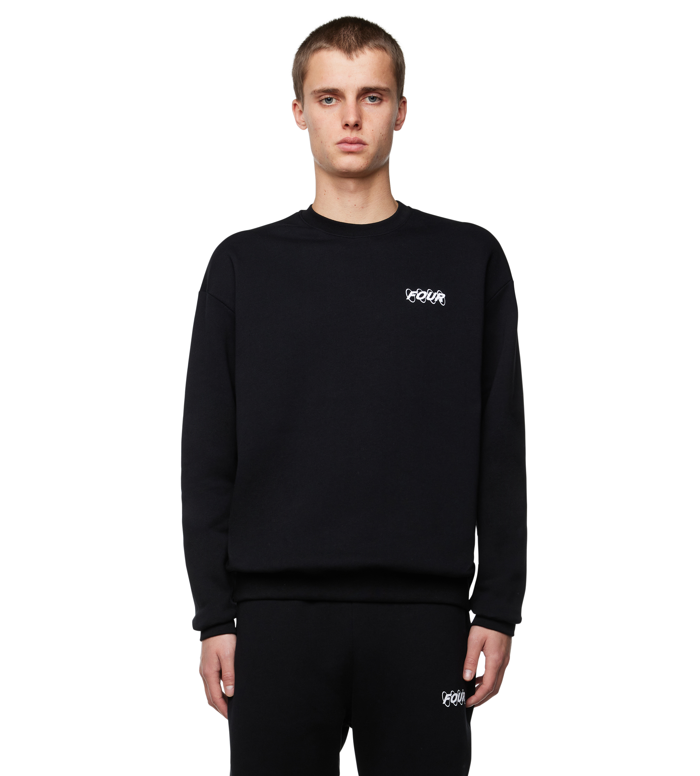 Circles Logo Crewneck Black