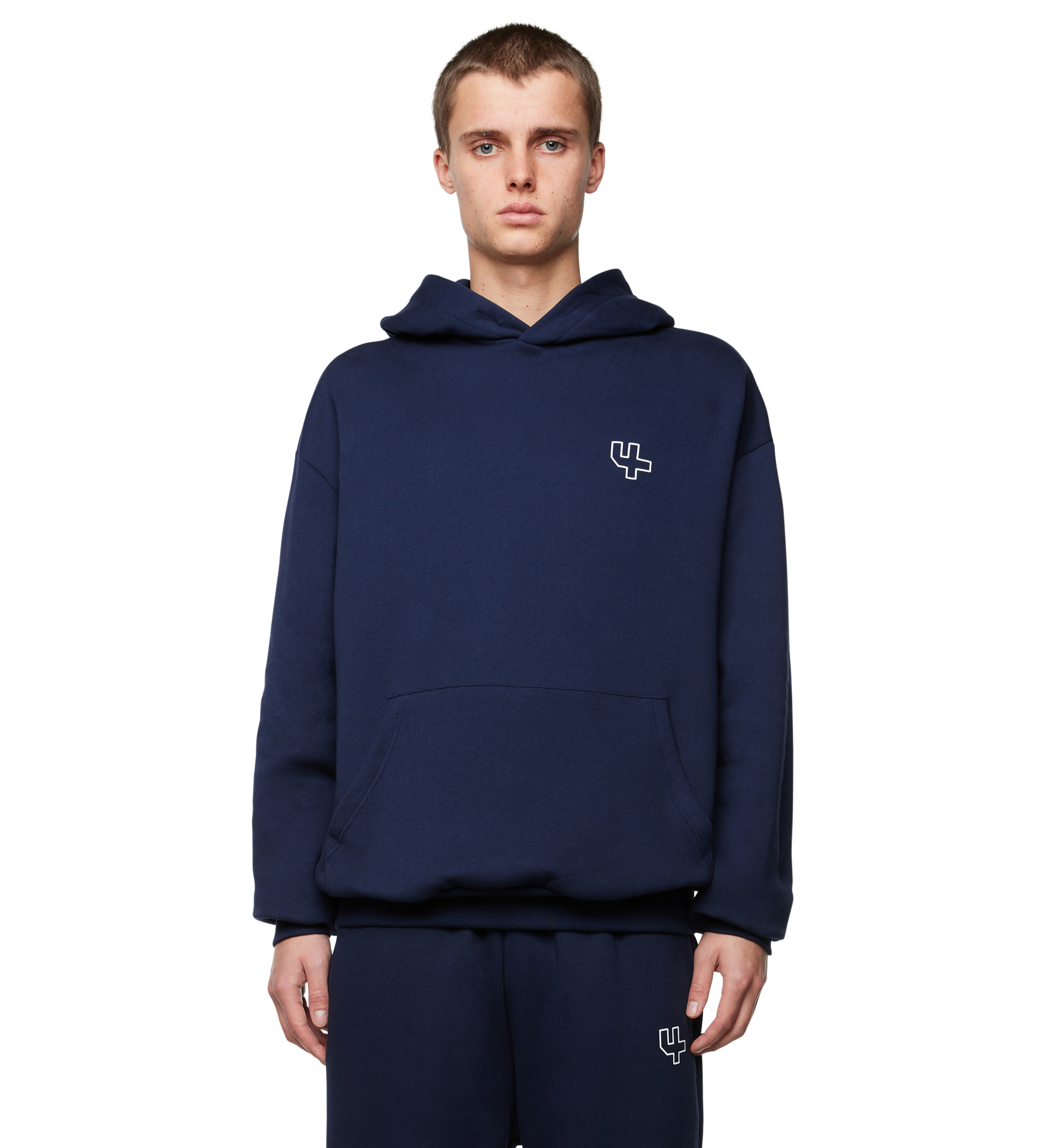 Outline Logo Hoodie Marine Blue