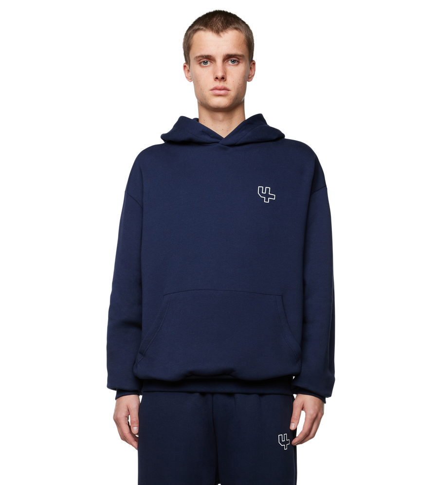 Outline Logo Hoodie Marine Blue