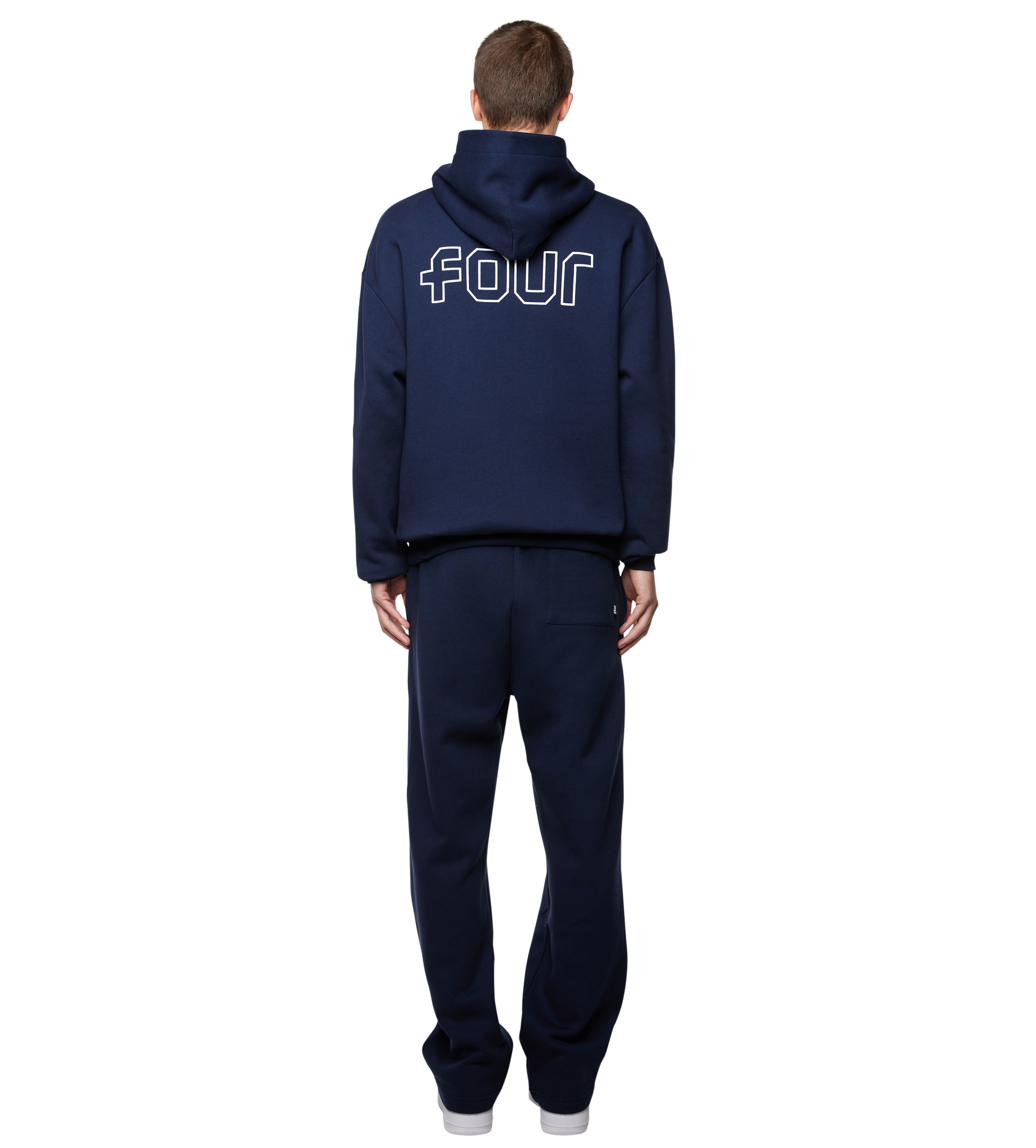 Outline Logo Hoodie Marine Blue