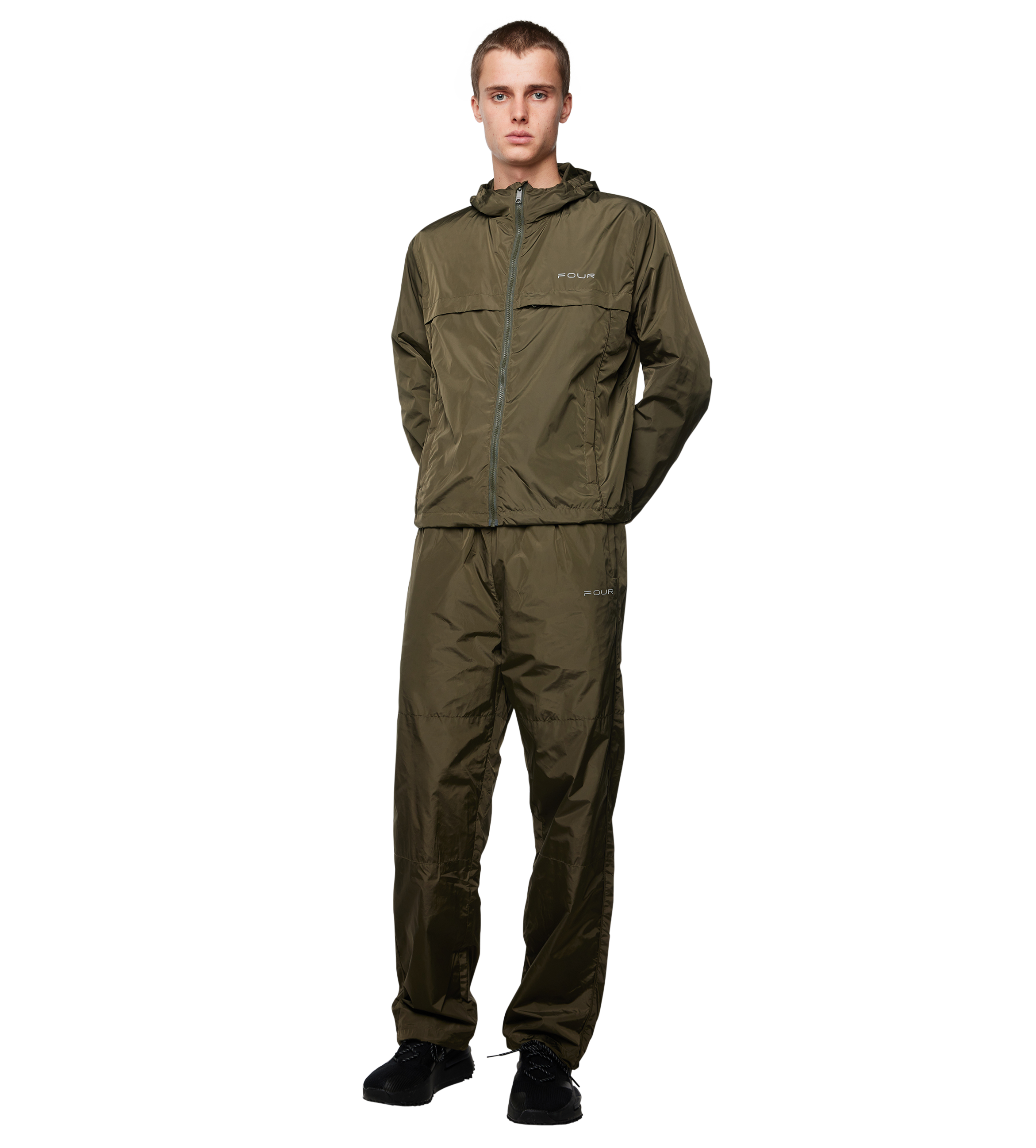 Sport Windbreaker Nylon Pants Moss Green