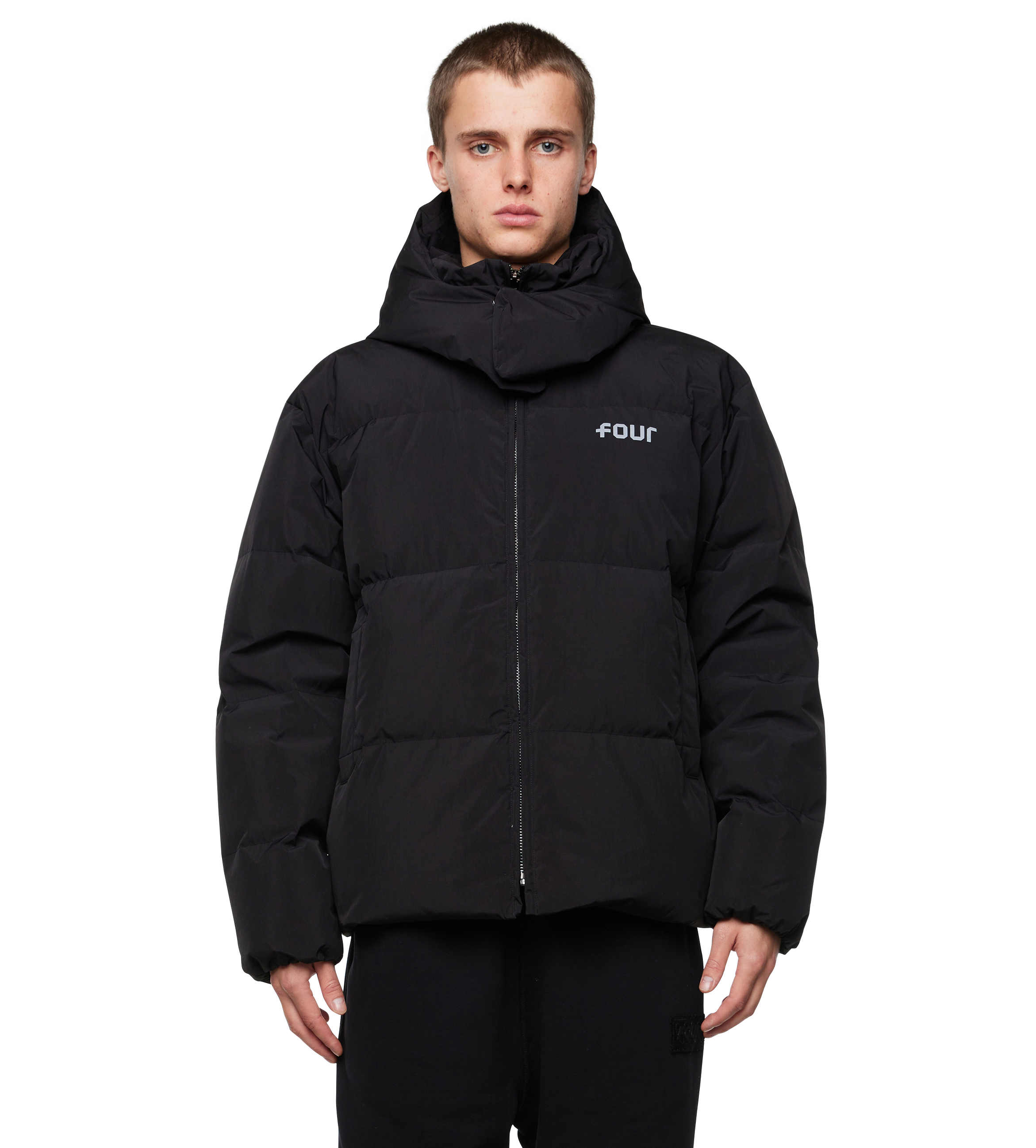 Logo Puffer Jacket Black