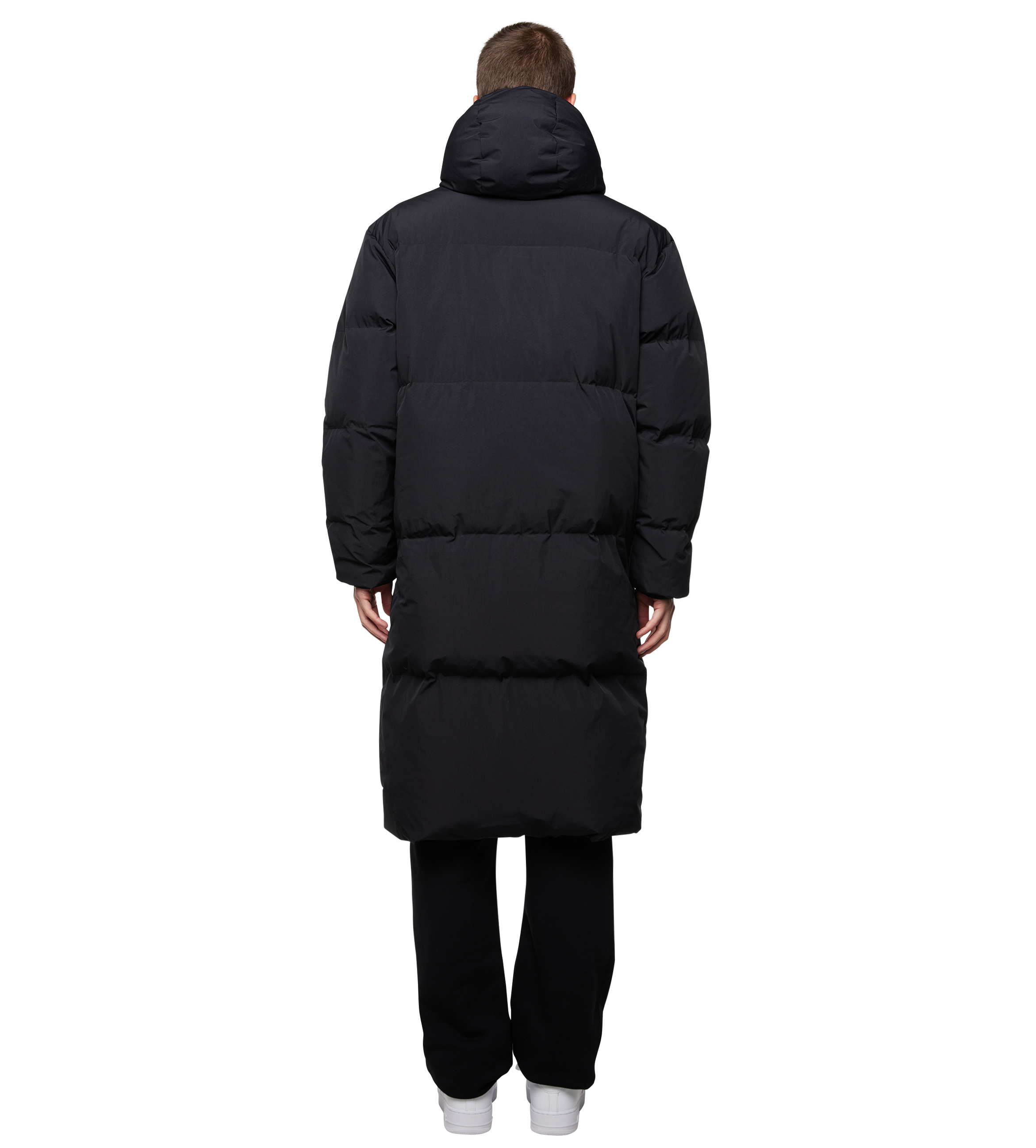 Long Logo Puffer Jacket Black