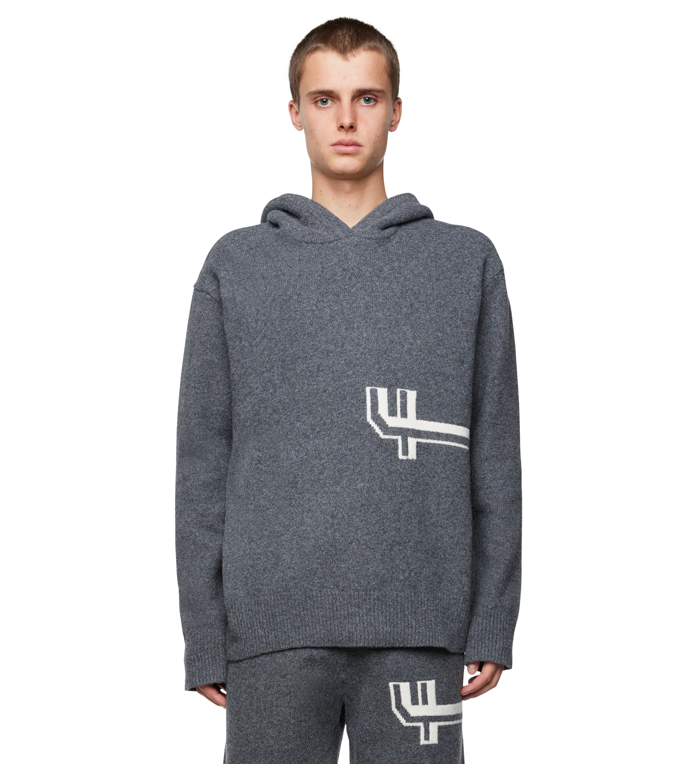 Knitted Hoodie Dark Grey